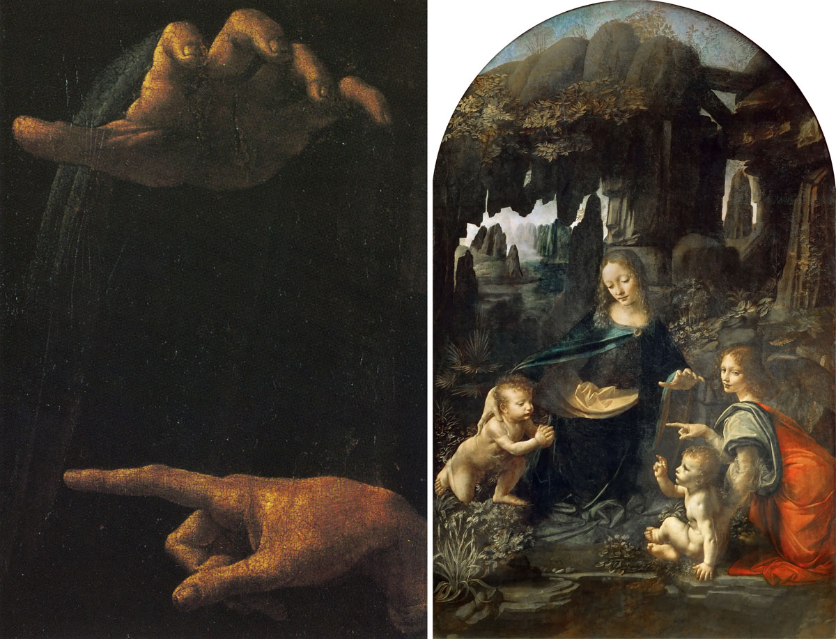 Руки на картине Леонардо да Винчи «Мадонна в скалах», «Мадонна в гроте»