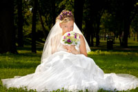 Фотография невесты с букетом