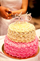 Cвадебный торт с именами жениха и невесты «Андрей» ♥ «Юлия»