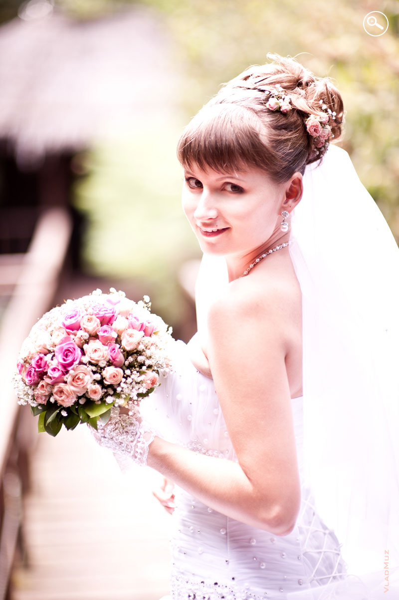 Фотопортрет невесты на максимально открытой диафрагме 1.4