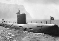 Дизельная подводная лодка Б-380 «Горьковский Комсомолец» проекта 641б в районе Балаклавской бухты, 1988 год