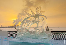 HD-фото ледовой скульптуры «На волне мечтаний» на фестивале «Удмуртский лед» в Ижевске с разрешением 3960 на 2710 пикселей