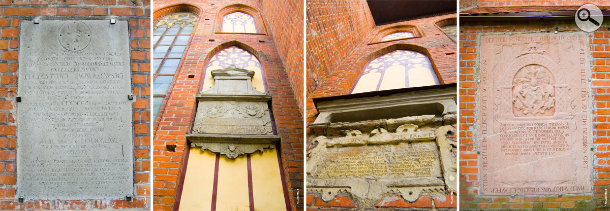 Эпитафии на стенах Кафедрального собора в Калининграде