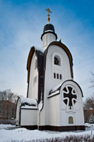 HD-фото Александро-Невской часовни в городе Королёве зимой