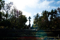 Вид на Поклонный крест в Новочеркасске со спуска Герцена