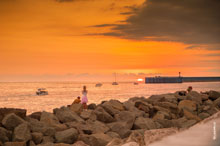 Алые закаты в Имеретинском морском порту, фотопейзажи (HD quality)
