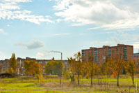 Вид на жилые районы Волгодонска с территории парка культуры и отдыха «Молодежный»
