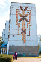 Мозаика на стене 9-ти этажного дома в Волгодонске